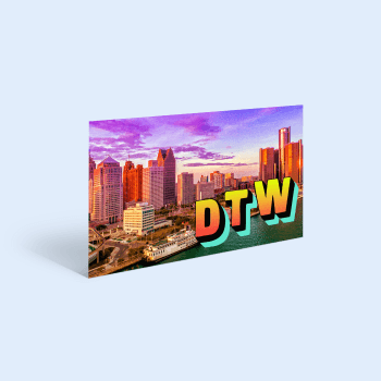 Postcard illustration for Axios Detroit