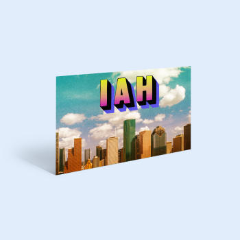 Postcard illustration for Axios Houston