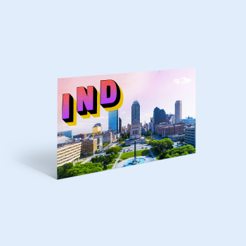 Postcard illustration for Axios Indianapolis
