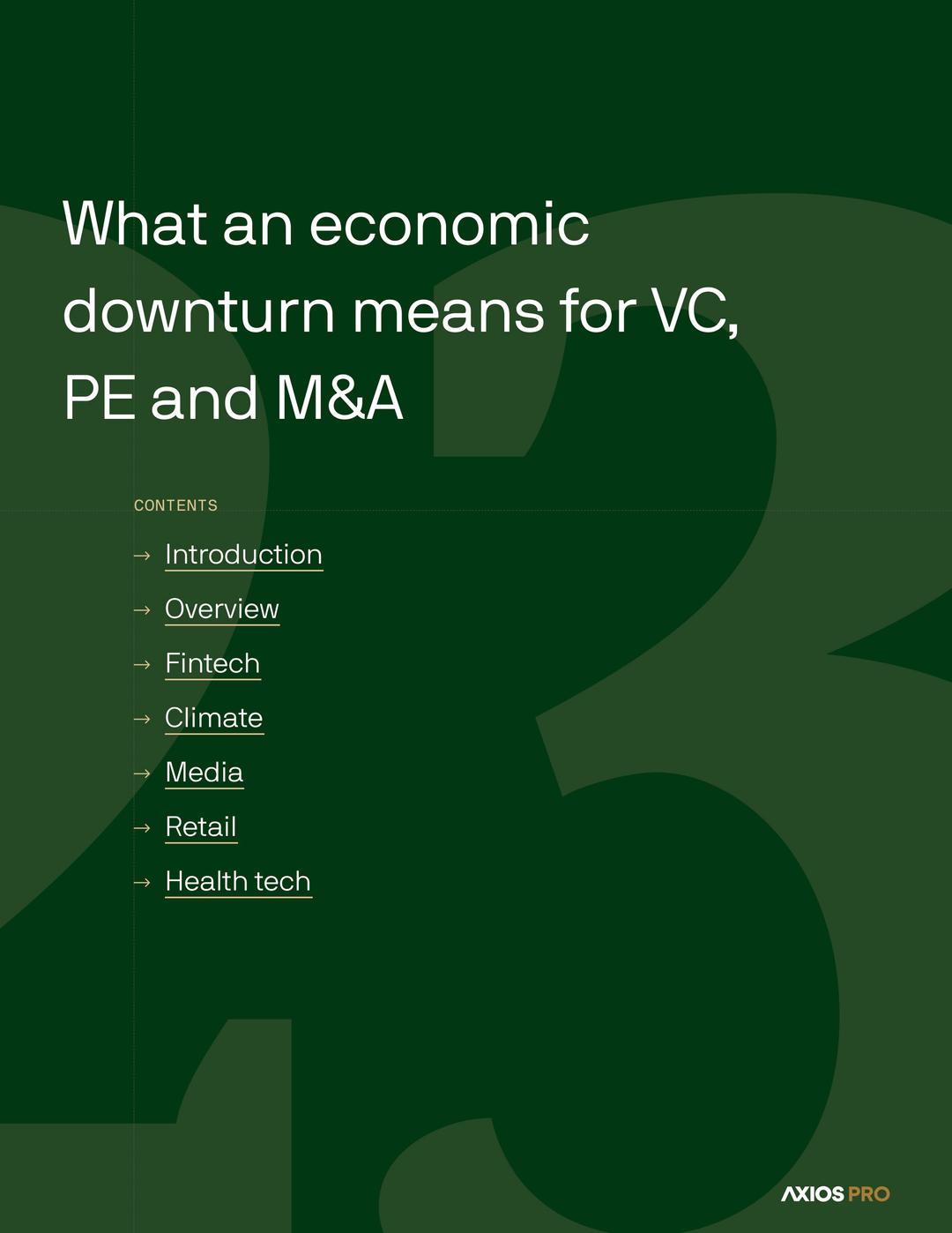 Axios Pro Economic Downturn Report
