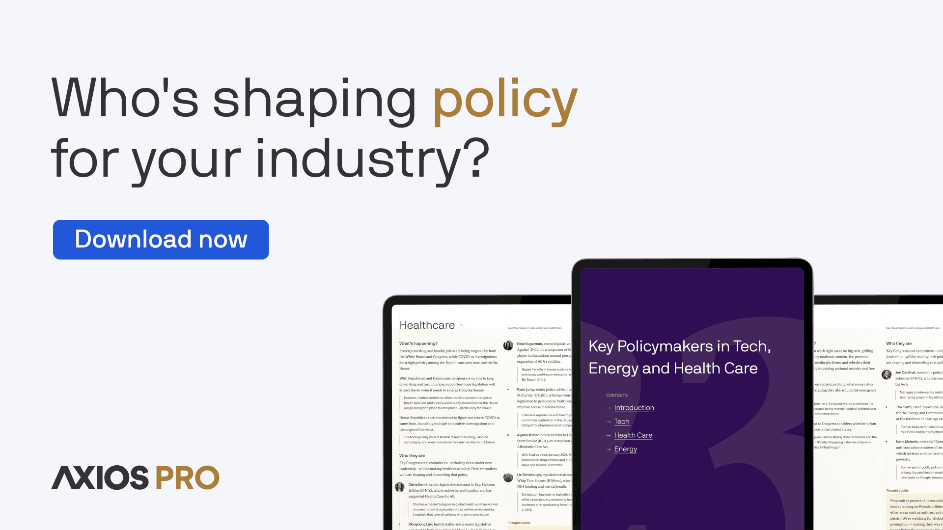 Axios Pro Policymakers and Staffers Report