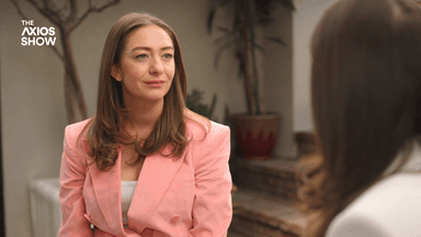 Bumble CEO Whitney Wolfe Herd sits down in an outdoor set for an interview on The Axios Show