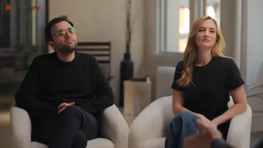 Kalshi co-founders sit for an interview on The Axios Show