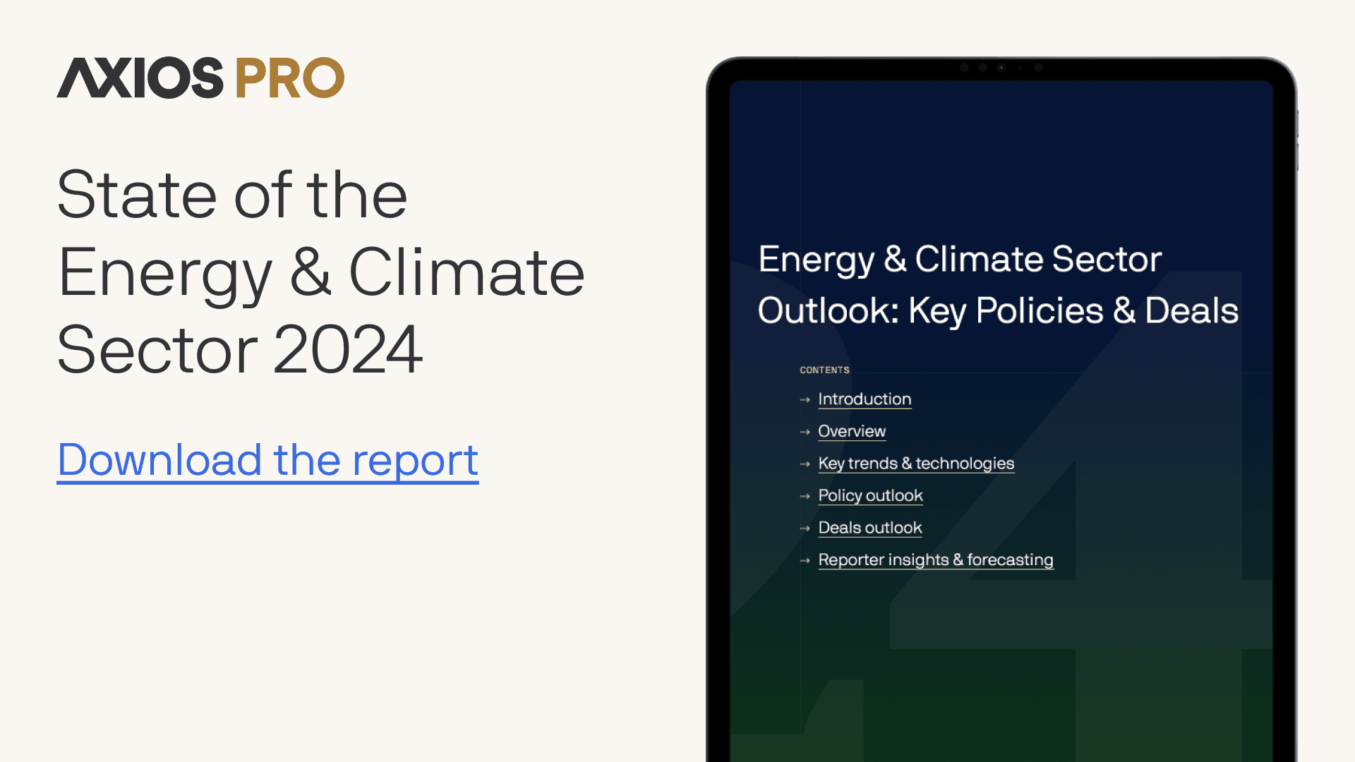 Energy & Climate Sector Outlook: Key Policies & Deals Report