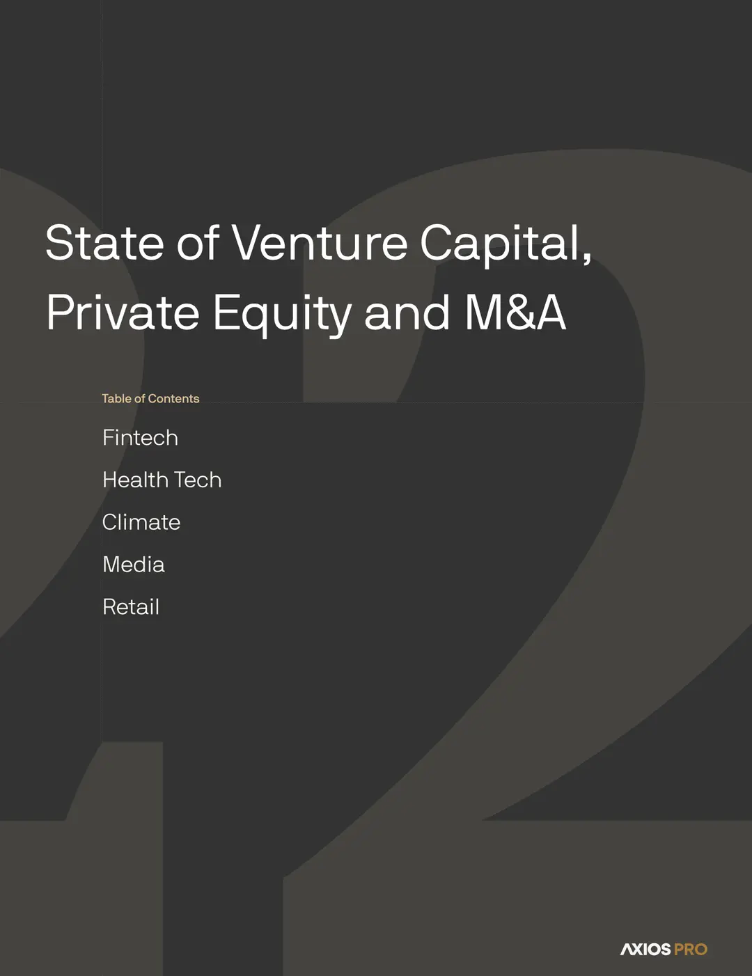 Axios Pro "State of Venture Capital, Private Equity and M&A" report cover
