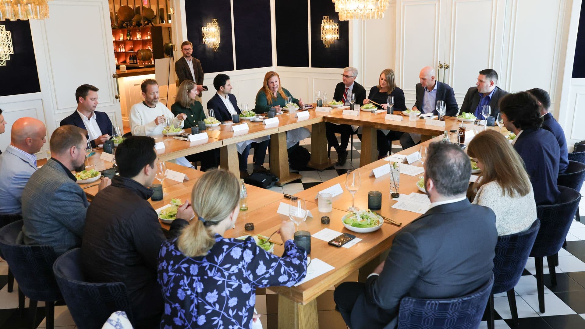 Executives in discussion at Axios' Future of Defense Summit Expert Voices Roundtable.