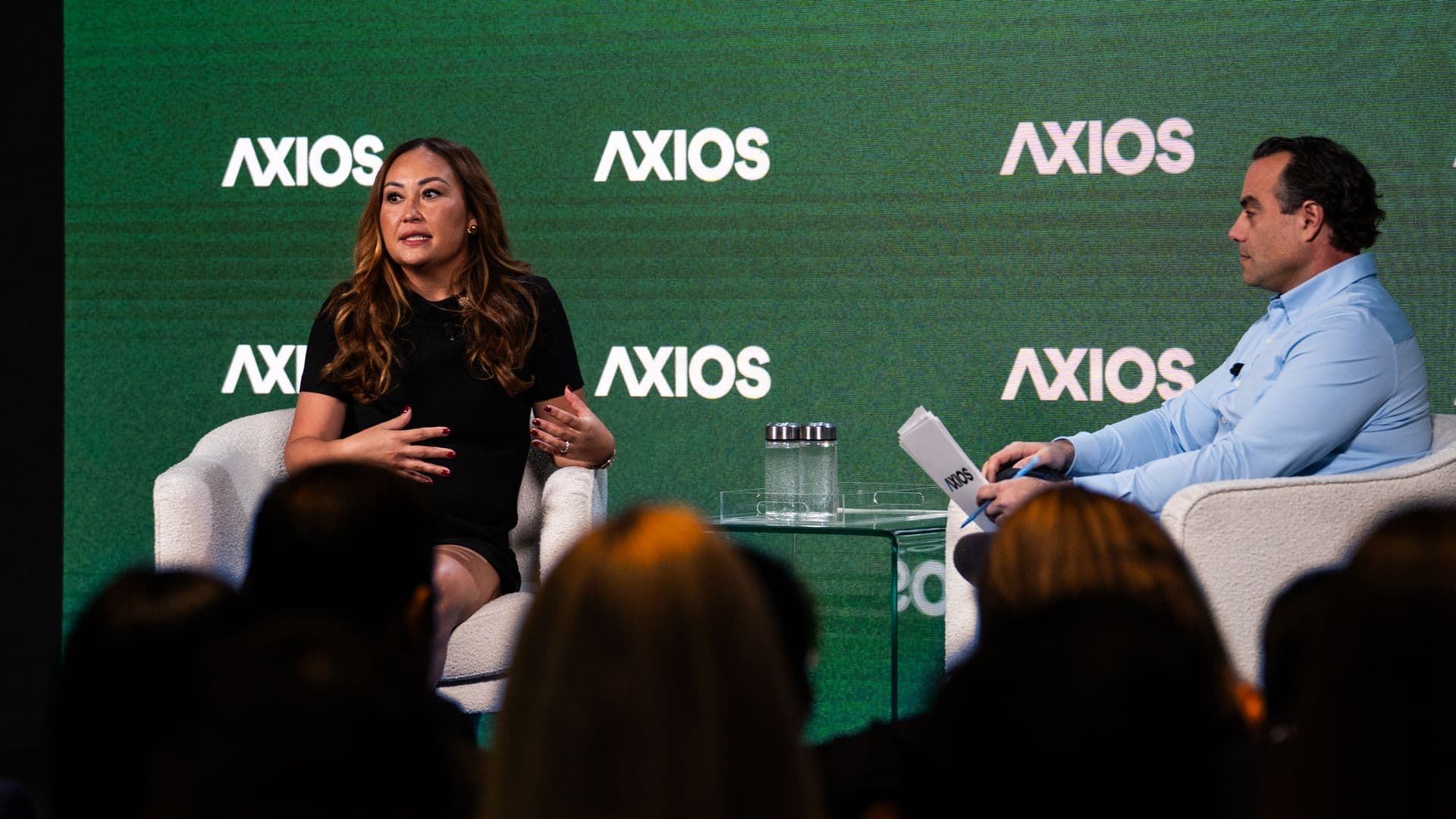 Coinbase President and COO Emilie Choi is interviewed onstage at Axios BFD by Dan Primack